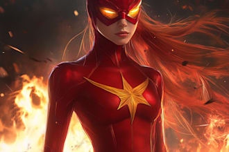create scifi, fantasy, superhero character design