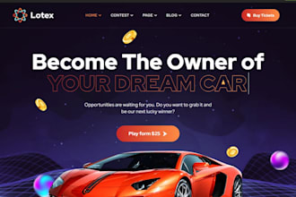 raffle responsive competition website sweepstakes website raffle ticket website