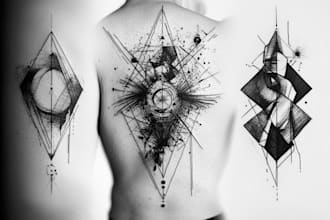 create unique custom geometric tattoo design