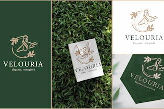 design a hand drawn feminine botanical logo in minimalist style