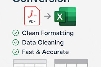 convert PDF to excel and clean, format, and analyze your data