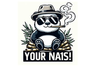 design high quality  panda smoking logo with unlimited revision
