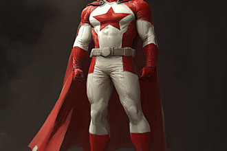 concept art superhero character design for comics