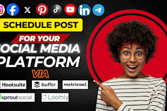do weekly monthly post schedule via loomly buffer later hootsuite metricool