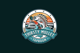 design taproom located coast logo