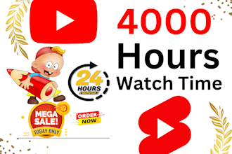 do organic video promotion with 4000 youtube watch hours