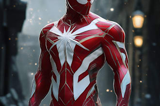 drawing custom superhero character in action