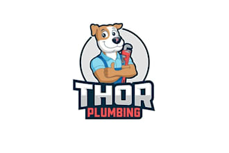 design friendly plumbing company using dog logo