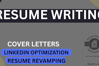 write resume, cv, cover letter, and optimize linkedin profile