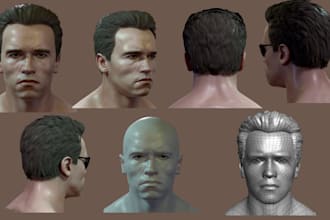 sculpt realistic 3d head 3d face bust model 3d full body model for 3d printing