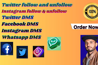unfollow instagram, twitter followings, delete tweets and send dms facebook