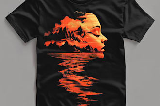 draw t shirt design with traditional tattoo in my style