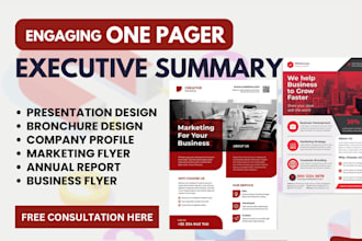 design one pager executive summary one pager business flyer executive summary