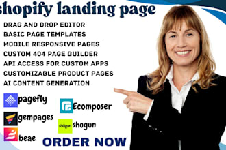 create a sales optimized shopify landing page pagefly gempaages ecomposer shogun