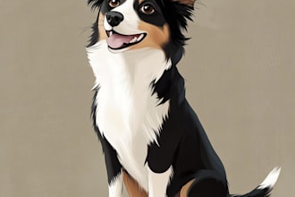 make your pet portrait into cute disney style illustration