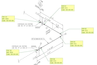 build weld maps heat trace flange mapping itp weld summary flange register