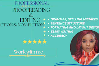 do proofreading, editing, check grammar, and spelling in english
