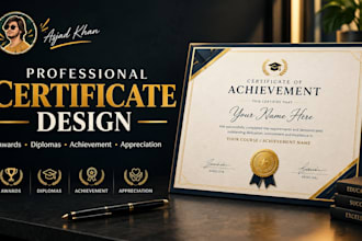 design professional certificates, awards, diplomas and certificates