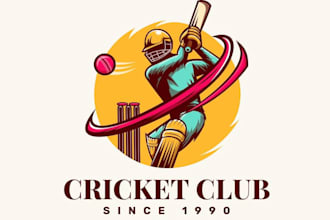 design a impressive cricket logo in illustrator design