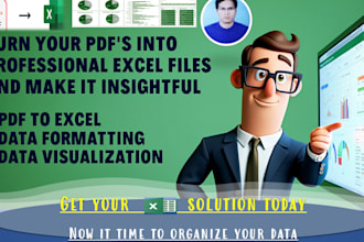convert pdf to excel, format it and visualize your data