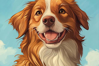 make  your pet portrait into cute disney style illustration