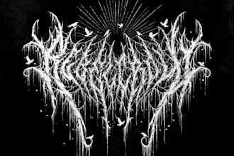 do brutal death metal, heavy metal, deathcore, grindcore, and mincecore logo
