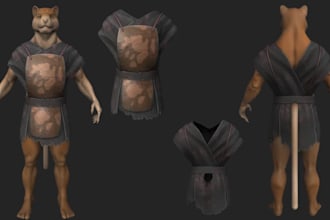 create advance 3d armor, 3d character for your game and animation, skyrim model