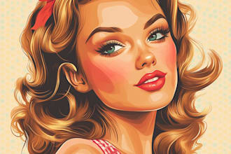 create a pin up girl and pin up girl illustration