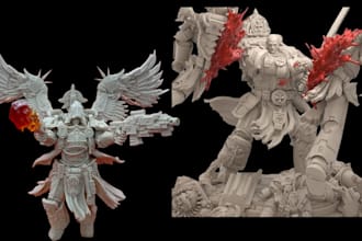 sculpt 3d miniature warhammer 40k 3d print and paint model, dnd for 3d printing
