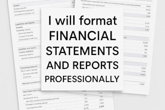 format financial statements and reports professionally