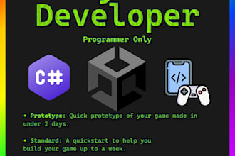 be your personal unity game programmer and developer 3d