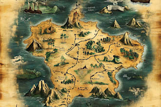 do fantasy map illustration for dnd, novels and games