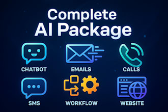 provide complete ai package of chatbot emails calls SMS and website