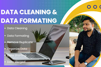 clean, format, merge, split the excel data
