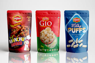 design professional pouch packaging and product labels for your brand