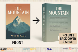 convert ebook cover to print book cover with back cover text
