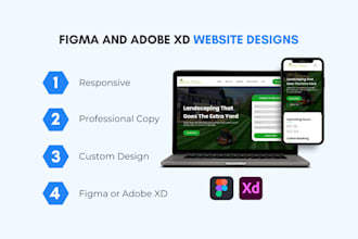 design a clean, responsive website UI in figma or adobe xd