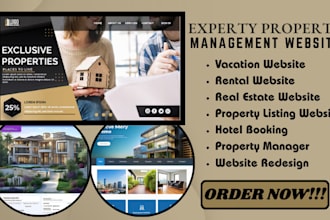 property management website, vacation rental with booking, real estate website