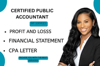 build a US CPA profit loss, financial statement, CPA letter
