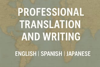 translate english,japanese to spanish quickly and accurately