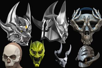 sculpt 3d mask 3d helmet cosplay 3d modeling halloween mask  for 3d printing
