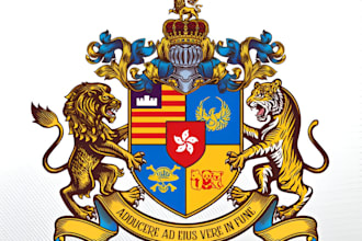 do luxury regal heraldic family crest coat of arms logo or any graphic design