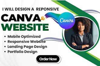 build canva website, canva landing page, canva business website