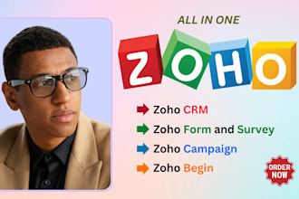 set up and customize zoho CRM, zoho one, zoho recruit, zoho campaigns zoho forms
