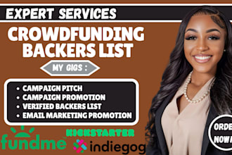generate active crowdfunding backers list for kickstarter indiegogo gofundme