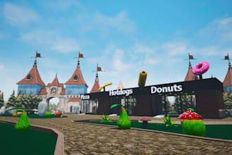 do 3d amusement park, recreational space, entertainment center design