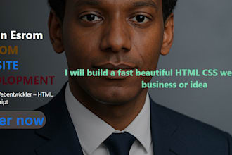 build a fast beautiful responisve HTML CSS js website or your business idea