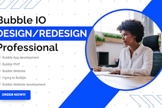 build develop design redesign website app landing page with bubble io
