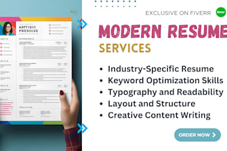make a professional resume design or a modern cv template