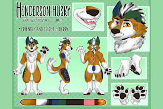 draw furry character reference sheet furry anthro nsfw oc ref sheet for fursuit